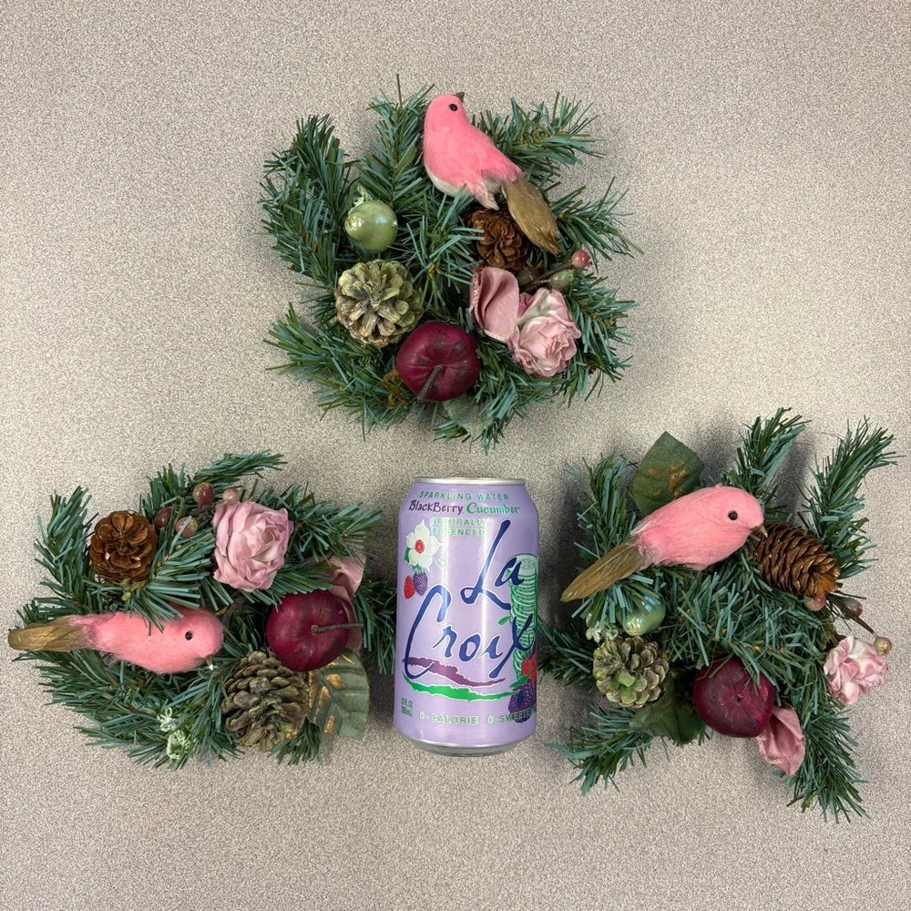 Vintage Greenery w/ Pink Birds Victorian Decor